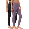 imageODODOS Womens High Waist Workout Leggings 2Pack Tummy Control Yoga Pants  25quot  28quot Inseam ODLEX FabricSquat ProofBlackash Violet