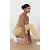 imageODODOS Womens High Waist Workout Leggings 2Pack Tummy Control Yoga Pants  25quot  28quot Inseam ODLEX FabricSquat ProofBlackbeige