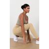 imageODODOS Womens High Waist Workout Leggings 2Pack Tummy Control Yoga Pants  25quot  28quot Inseam ODLEX FabricSquat ProofBlackbeige