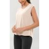 imageODODOS Modal Soft Sleeveless Shirts for Women Crew Neck Yoga Tee Summer Flowy Workout Tank TopsBeige
