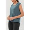 imageODODOS Modal Soft Sleeveless Shirts for Women Crew Neck Yoga Tee Summer Flowy Workout Tank TopsBluesteel