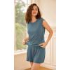 imageODODOS Modal Soft Sleeveless Shirts for Women Crew Neck Yoga Tee Summer Flowy Workout Tank TopsBluesteel