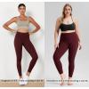imageODODOS Womens High Waist Workout Leggings 2Pack Tummy Control Yoga Pants  25quot  28quot Inseam ODLEX FabricSquat ProofBlackburgundy