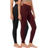 imageODODOS Womens High Waist Workout Leggings 2Pack Tummy Control Yoga Pants  25quot  28quot Inseam ODLEX FabricSquat ProofBlackburgundy