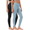imageODODOS Womens High Waist Workout Leggings 2Pack Tummy Control Yoga Pants  25quot  28quot Inseam ODLEX FabricSquat ProofBlackchambray