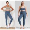 imageODODOS Womens High Waist Workout Leggings 2Pack Tummy Control Yoga Pants  25quot  28quot Inseam ODLEX FabricSquat ProofBlackink Blue