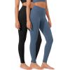 imageODODOS Womens High Waist Workout Leggings 2Pack Tummy Control Yoga Pants  25quot  28quot Inseam ODLEX FabricSquat ProofBlackink Blue
