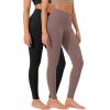 imageODODOS Womens High Waist Workout Leggings 2Pack Tummy Control Yoga Pants  25quot  28quot Inseam ODLEX FabricSquat ProofBlackpurple Taupe