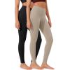 imageODODOS Womens High Waist Workout Leggings 2Pack Tummy Control Yoga Pants  25quot  28quot Inseam ODLEX FabricSquat ProofBlacktaupe