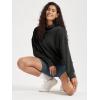 imageODODOS Womens Modal Soft Roll Neck Sweatshirts with Thumb Hole Long Sleeve Oversized Casual Pullover TopBlack