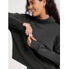 imageODODOS Womens Modal Soft Roll Neck Sweatshirts with Thumb Hole Long Sleeve Oversized Casual Pullover TopBlack