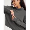 imageODODOS Womens Modal Soft Roll Neck Sweatshirts with Thumb Hole Long Sleeve Oversized Casual Pullover TopCharcoal