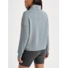 imageODODOS Womens Modal Soft Roll Neck Sweatshirts with Thumb Hole Long Sleeve Oversized Casual Pullover TopGrey Blue