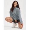 imageODODOS Womens Modal Soft Roll Neck Sweatshirts with Thumb Hole Long Sleeve Oversized Casual Pullover TopGrey Blue