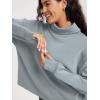 imageODODOS Womens Modal Soft Roll Neck Sweatshirts with Thumb Hole Long Sleeve Oversized Casual Pullover TopGrey Blue