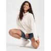 imageODODOS Womens Modal Soft Roll Neck Sweatshirts with Thumb Hole Long Sleeve Oversized Casual Pullover TopIvory