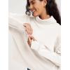 imageODODOS Womens Modal Soft Roll Neck Sweatshirts with Thumb Hole Long Sleeve Oversized Casual Pullover TopIvory
