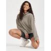 imageODODOS Womens Modal Soft Roll Neck Sweatshirts with Thumb Hole Long Sleeve Oversized Casual Pullover TopKhaki