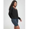 imageODODOS Womens Modal SoftBreezy Wide Scoop Neck Pullover Oversized Long Sleeve SweatshirtsBlack
