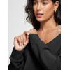imageODODOS Womens Modal SoftBreezy Wide Scoop Neck Pullover Oversized Long Sleeve SweatshirtsBlack