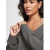 imageODODOS Womens Modal SoftBreezy Wide Scoop Neck Pullover Oversized Long Sleeve SweatshirtsCharcoal