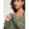 imageODODOS Womens Modal SoftBreezy Wide Scoop Neck Pullover Oversized Long Sleeve SweatshirtsDark Sage