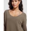 imageODODOS Womens Modal SoftBreezy Wide Scoop Neck Pullover Oversized Long Sleeve SweatshirtsEspresso