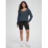 imageODODOS Womens Modal SoftBreezy Wide Scoop Neck Pullover Oversized Long Sleeve SweatshirtsNavy