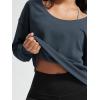 imageODODOS Womens Modal SoftBreezy Wide Scoop Neck Pullover Oversized Long Sleeve SweatshirtsNavy