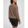 imageODODOS Womens Modal SoftBreezy Wide Scoop Neck Pullover Oversized Long Sleeve SweatshirtsNutria