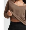 imageODODOS Womens Modal SoftBreezy Wide Scoop Neck Pullover Oversized Long Sleeve SweatshirtsNutria