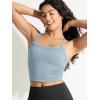 imageODODOS Womens Seamless Crop Cami Wide Scoop Neck Ribbed Soft Open Racerback Cropped TankIceberg