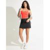 imageODODOS Womens Seamless Crop Cami Wide Scoop Neck Ribbed Soft Open Racerback Cropped TankNeon Coral