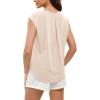 imageODODOS Modal Soft Sleeveless Shirts for Women Crew Neck Yoga Tee Summer Flowy Workout Tank TopsBeige