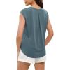 imageODODOS Modal Soft Sleeveless Shirts for Women Crew Neck Yoga Tee Summer Flowy Workout Tank TopsBluesteel
