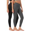 imageODODOS Womens High Waist Workout Leggings 2Pack Tummy Control Yoga Pants  25quot  28quot Inseam ODLEX FabricSquat ProofBlackcharcoal