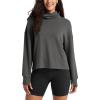 imageODODOS Womens Modal Soft Roll Neck Sweatshirts with Thumb Hole Long Sleeve Oversized Casual Pullover TopCharcoal