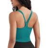 imageODODOS Womens Seamless Crop Cami Wide Scoop Neck Ribbed Soft Open Racerback Cropped TankSea Green