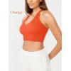 imageODODOS 3Pack Seamless Racerback Crop Tank for Women Ribbed Knit Soft Crop TopsAquaorangecyan Blue