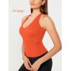 imageODODOS 3Pack Seamless Racerback Crop Tank for Women Ribbed Knit Soft Crop TopsAquaorangecyan Blue