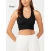 imageODODOS 3Pack Seamless Racerback Crop Tank for Women Ribbed Knit Soft Crop TopsBlackblackblack