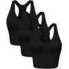 imageODODOS 3Pack Seamless Racerback Crop Tank for Women Ribbed Knit Soft Crop TopsBlackblackblack