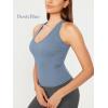 imageODODOS 3Pack Seamless Racerback Crop Tank for Women Ribbed Knit Soft Crop TopsIvorydusty Bluesphinx
