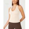 imageODODOS 3Pack Seamless Racerback Crop Tank for Women Ribbed Knit Soft Crop TopsIvorydusty Bluesphinx