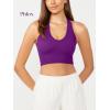 imageODODOS 3Pack Seamless Racerback Crop Tank for Women Ribbed Knit Soft Crop TopsPhloxsea Greenlapis