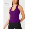 imageODODOS 3Pack Seamless Racerback Crop Tank for Women Ribbed Knit Soft Crop TopsPhloxsea Greenlapis