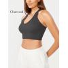 imageODODOS 3Pack Seamless Racerback Crop Tank for Women Ribbed Knit Soft Crop TopsWhitecharcoalmushroom