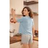 imageODODOS Modal Soft Short Sleeve Shirts for Women Crew Neck Yoga Tee Casual Workout TopsBlue Fog