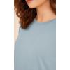 imageODODOS Modal Soft Short Sleeve Shirts for Women Crew Neck Yoga Tee Casual Workout TopsBlue Fog