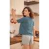 imageODODOS Modal Soft Short Sleeve Shirts for Women Crew Neck Yoga Tee Casual Workout TopsBluesteel